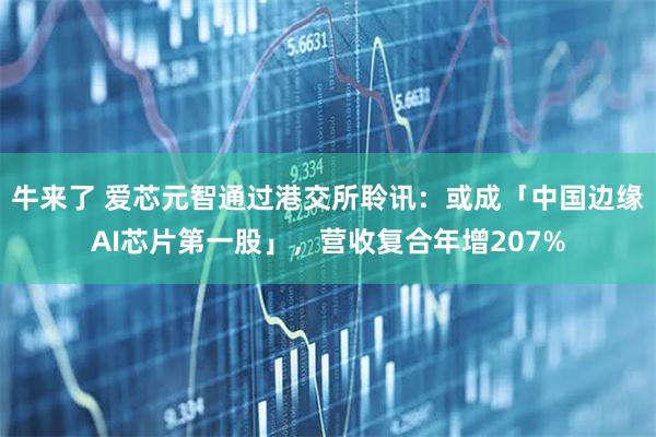 牛来了 爱芯元智通过港交所聆讯：或成「中国边缘AI芯片第一股」，营收复合年增207%