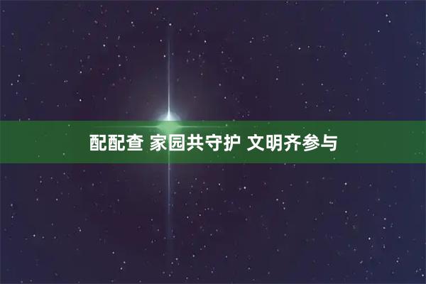配配查 家园共守护 文明齐参与